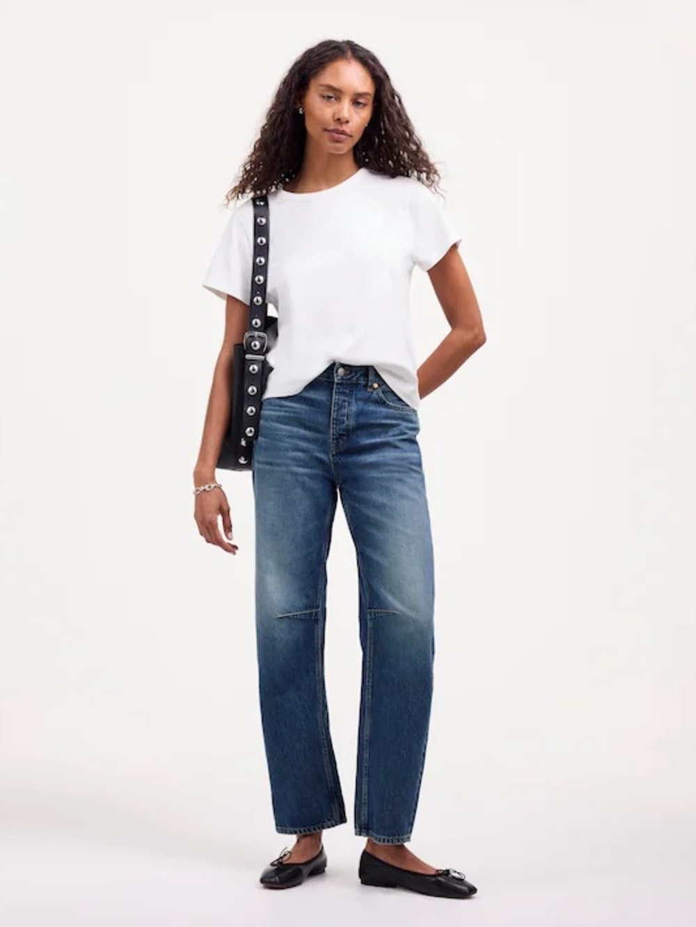 Madewell The Petite Darted Barrel-Leg Jean